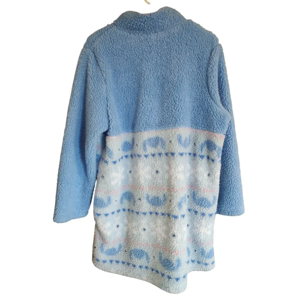 Disney Stitch Zip Front Robe Womens Size‎ Medium Fleece Blue Pink New With Tags - Picture 3 of 12